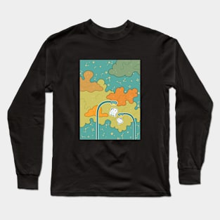 Two little ghosts play with street lights Long Sleeve T-Shirt